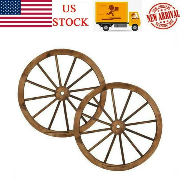 30'' Suitable for Bar Decorative Wall Old Western Style Wooden Garden Wagon Wheel with Steel Rim Giantex 30-Inch Set of Two Decorative Wooden Wheel Fir Treated by Carbonization Studio and Home 30'' Suitable for Bar Decorative Wall Old Western Style Wooden Garden Wagon Wheel with Steel Rim Giantex 30-Inch Set of Two Decorative Wooden Wheel Fir Treated by Carbonization Studio and Home